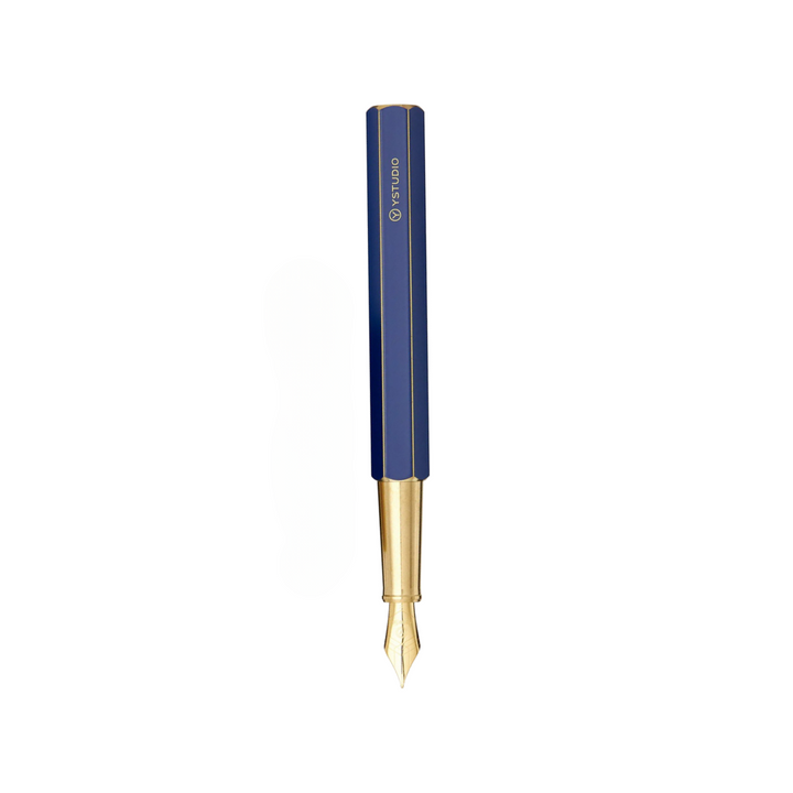 Ystudio Classic Revolve Fountain Pen Blue — Ystudio fountain pen — precision nib writing instrument, at Cityluxe Singapore stationery store