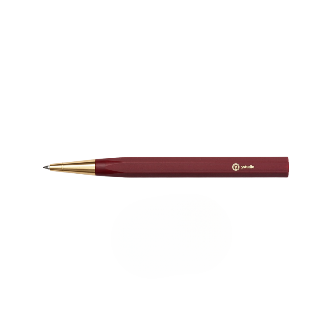 Ystudio Resin Rollerball Pen Red — Ystudio rollerball pen — fluid gel ink writing instrument, at Cityluxe Singapore