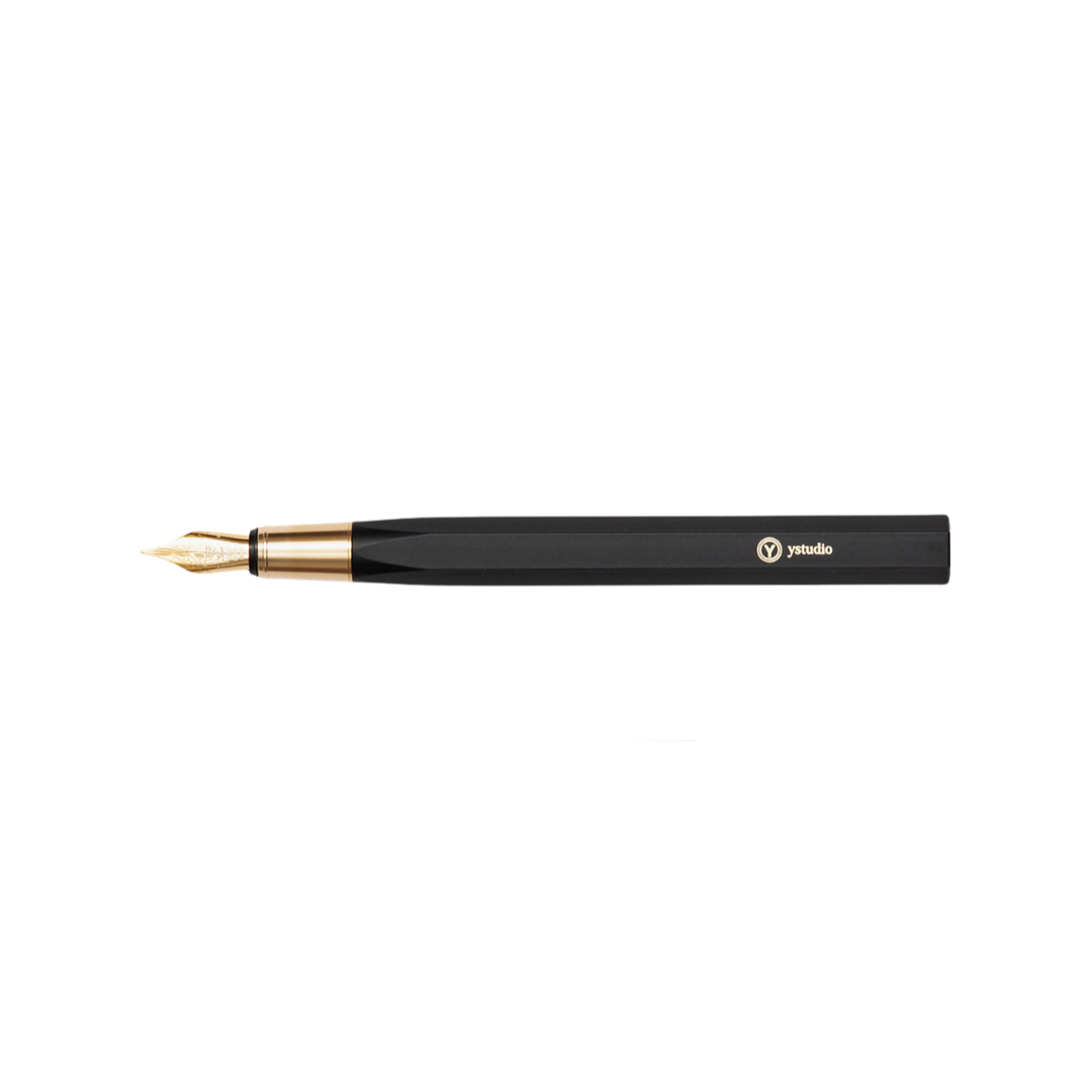 Ystudio Resin Fountain Pen Black Fine — Ystudio fountain pen — precision nib writing instrument, at Cityluxe Singapore stationery store