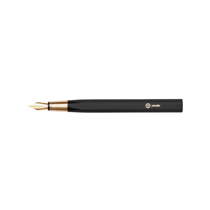 Ystudio Resin Fountain Pen Black Fine — Ystudio fountain pen — precision nib writing instrument, at Cityluxe Singapore stationery store