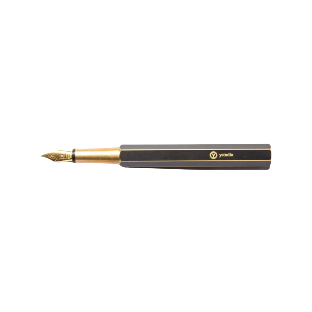 Ystudio Brassing Portable Fountain Pen Fine — Ystudio fountain pen — precision nib writing instrument, at Cityluxe Singapore stationery store