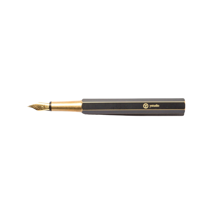 Ystudio Brassing Portable Fountain Pen Fine — Ystudio fountain pen — precision nib writing instrument, at Cityluxe Singapore stationery store
