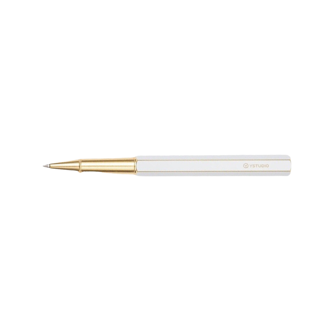 Ystudio Classic Revolve Rollerball Pen - White — tip detail