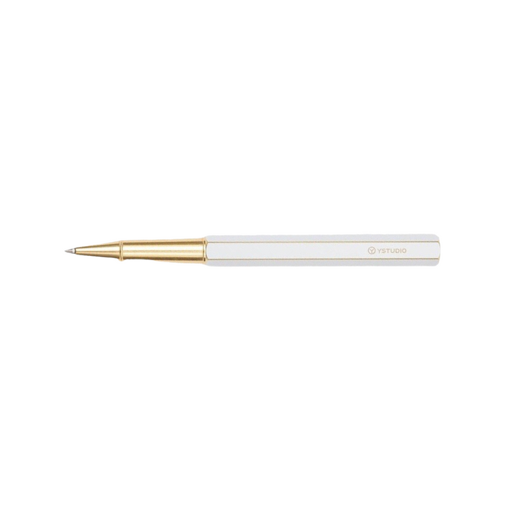 Ystudio Classic Revolve Rollerball Pen - White — tip detail