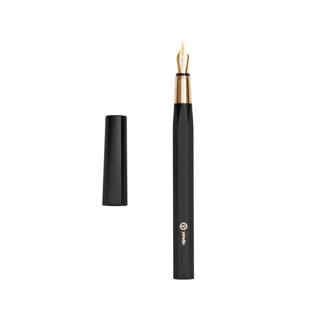 Ystudio Resin Fountain Pen Black Fine — Ystudio fountain pen — precision nib writing instrument, at Cityluxe Singapore stationery store