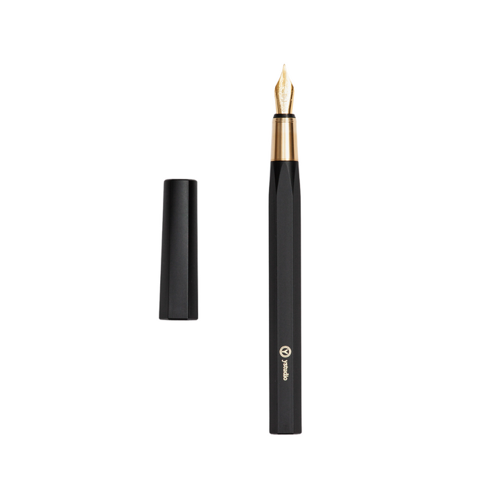 Ystudio Resin Fountain Pen Black Fine — Ystudio fountain pen — precision nib writing instrument, at Cityluxe Singapore stationery store