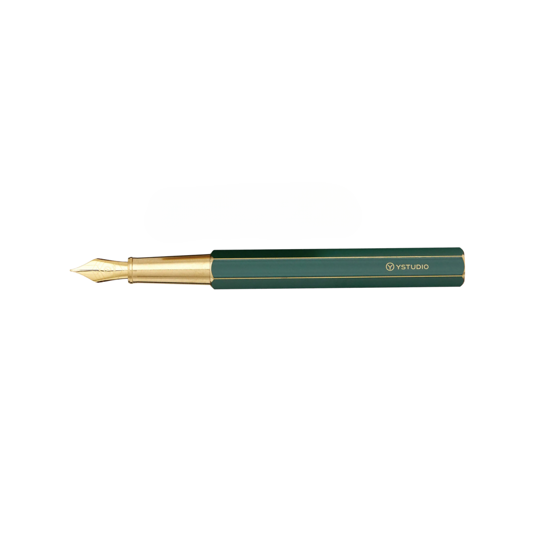 Ystudio Classic Revolve Fountain Pen Green — Ystudio fountain pen — precision nib writing instrument, at Cityluxe Singapore stationery store