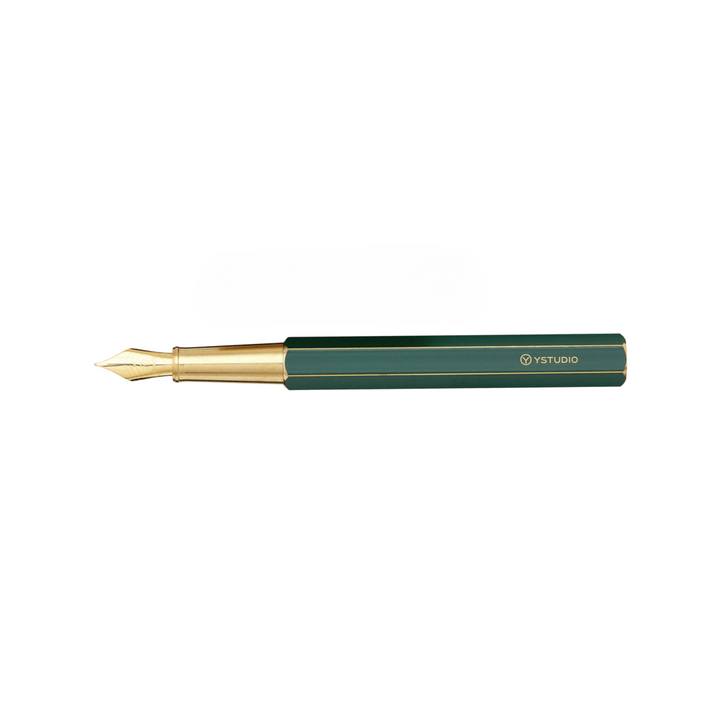 Ystudio Classic Revolve Fountain Pen Green — Ystudio fountain pen — precision nib writing instrument, at Cityluxe Singapore stationery store