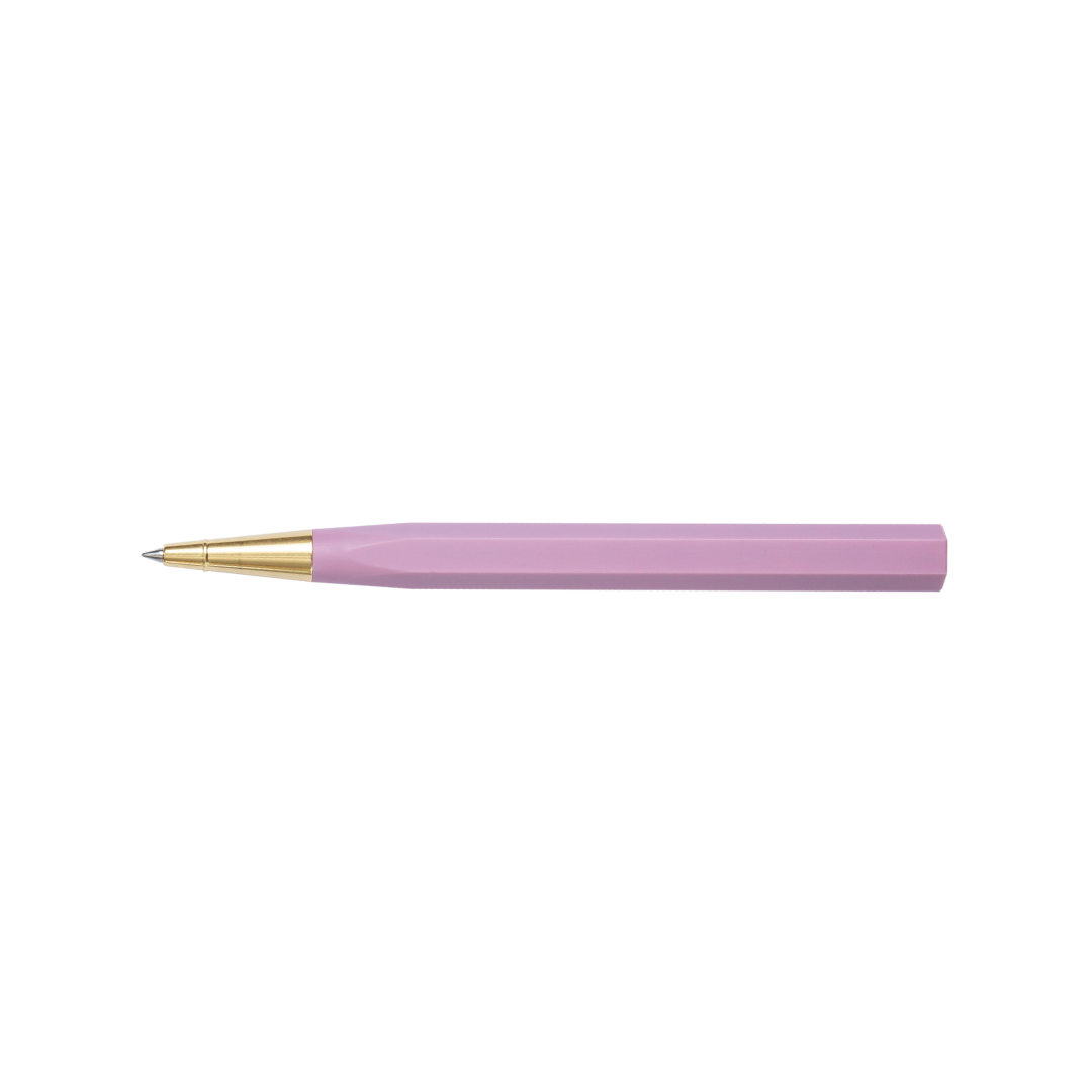 Ystudio Glamour Evolve-Ocean Sustainable Rollerball Pen - Evening Purple — writing at an angle