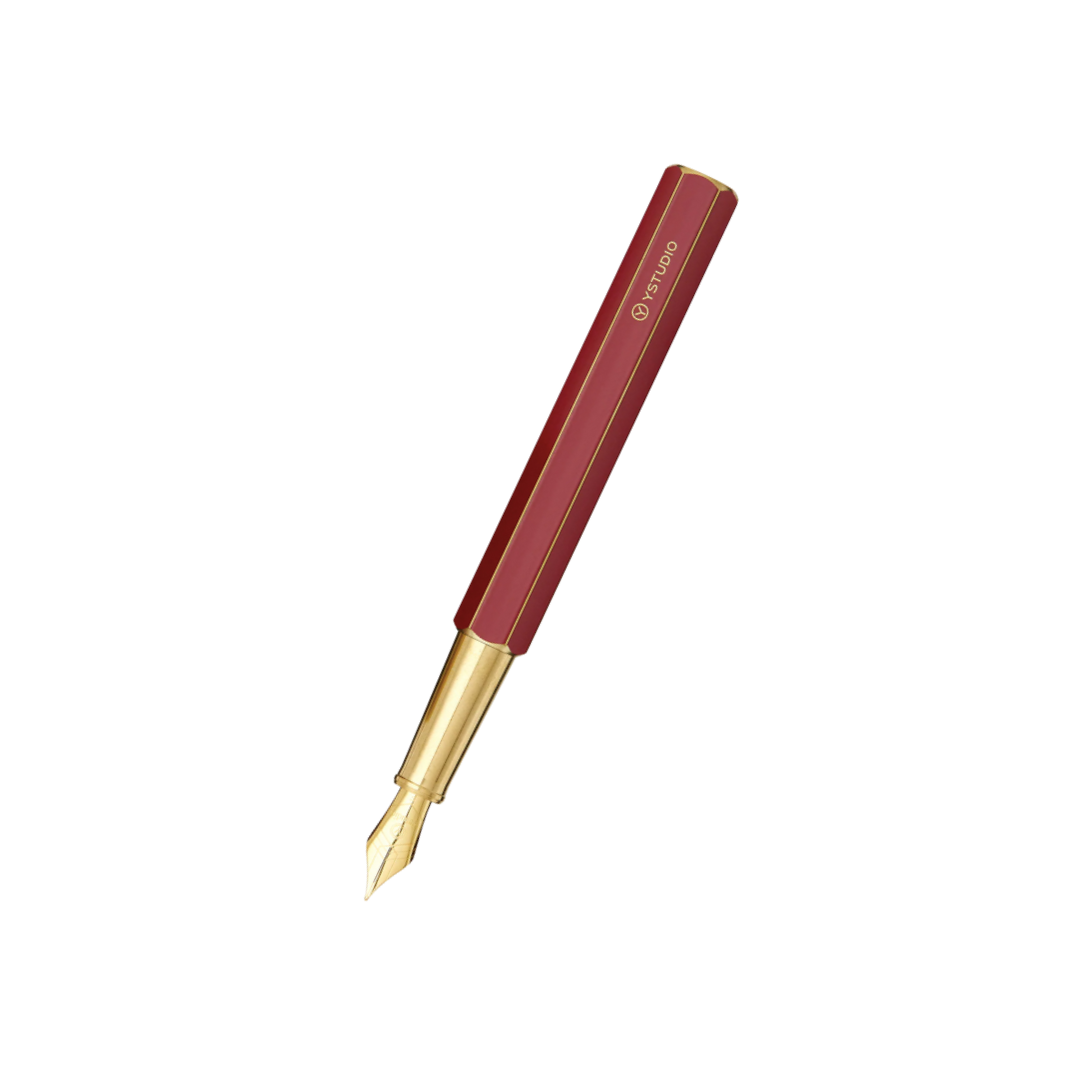 Ystudio Classic Revolve Fountain Pen Red — Ystudio fountain pen — precision nib writing instrument, at Cityluxe Singapore stationery store