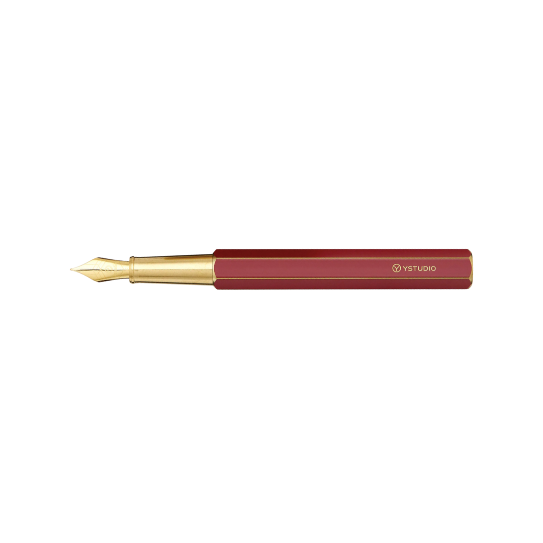 Ystudio Classic Revolve Fountain Pen Red — Ystudio fountain pen — precision nib writing instrument, at Cityluxe Singapore stationery store