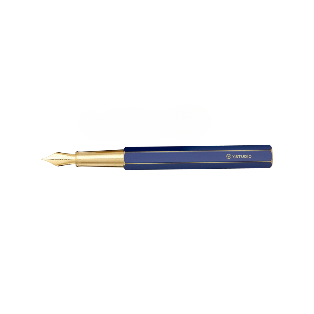 Ystudio Classic Revolve Fountain Pen Blue — Ystudio fountain pen — precision nib writing instrument, at Cityluxe Singapore stationery store