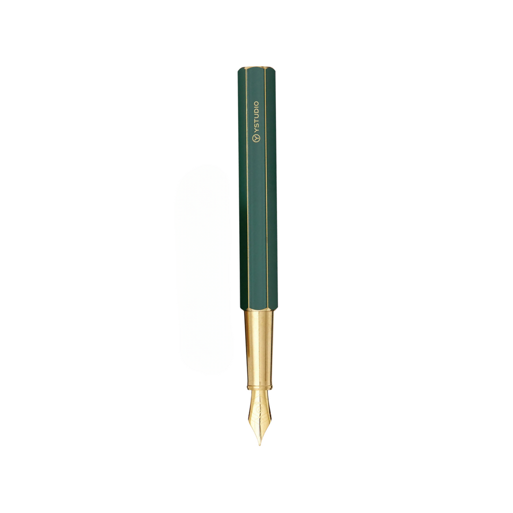 Ystudio Classic Revolve Fountain Pen Green — Ystudio fountain pen — precision nib writing instrument, at Cityluxe Singapore stationery store