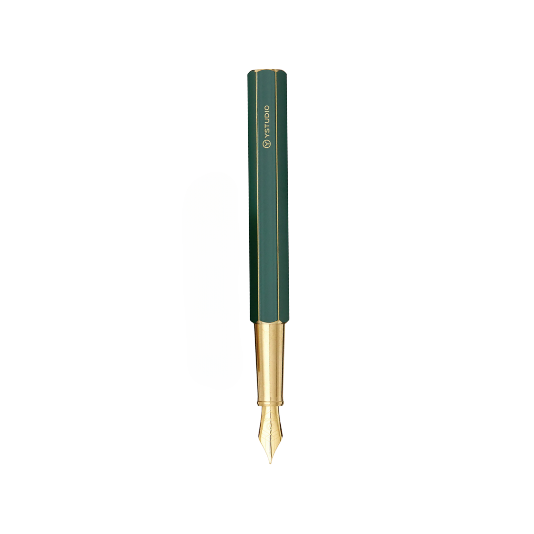 Ystudio Classic Revolve Fountain Pen Green — Ystudio fountain pen — precision nib writing instrument, at Cityluxe Singapore stationery store