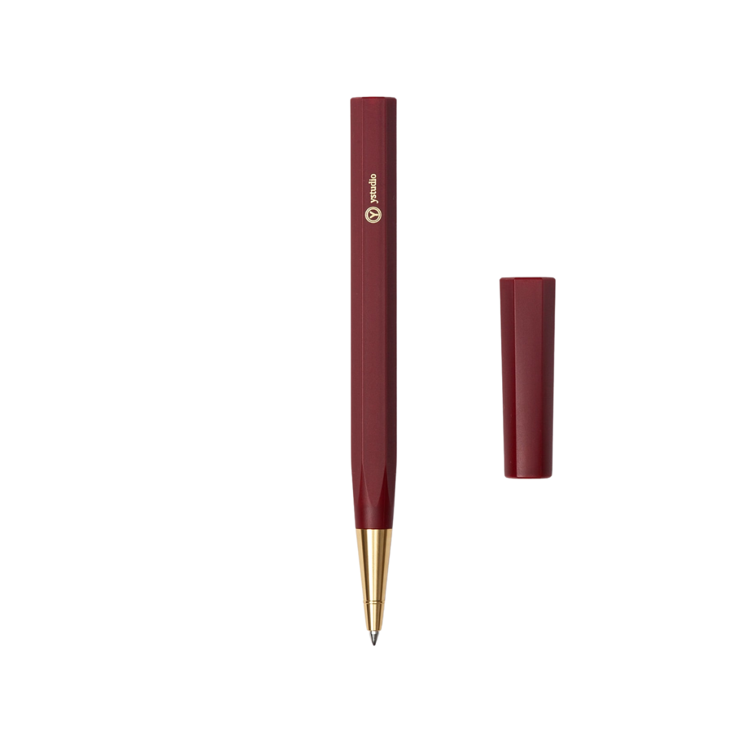 Ystudio Resin Rollerball Pen Red — Ystudio rollerball pen — fluid gel ink writing instrument, at Cityluxe Singapore