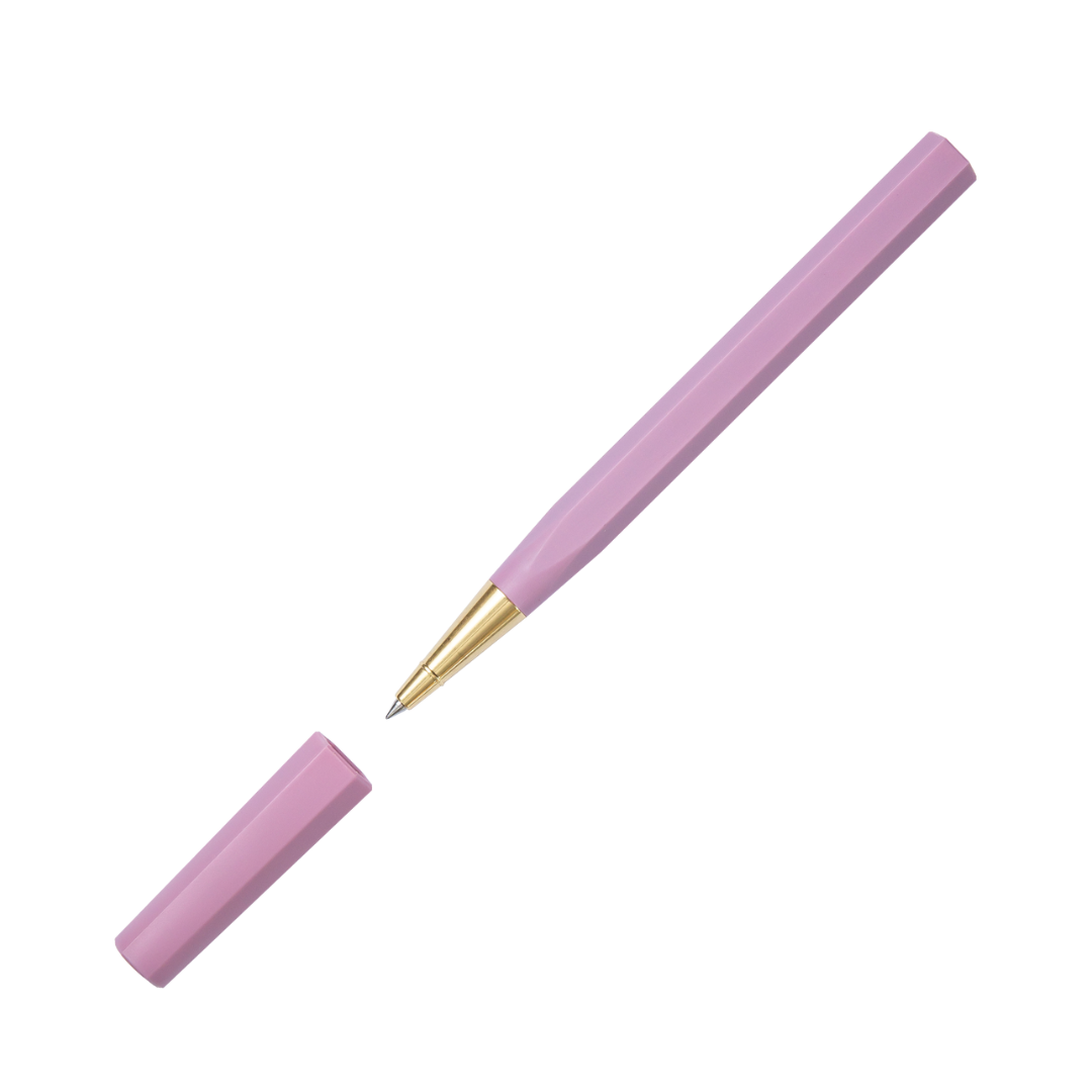 Ystudio Glamour Evolve-Ocean Sustainable Rollerball Pen - Evening Purple — with packaging