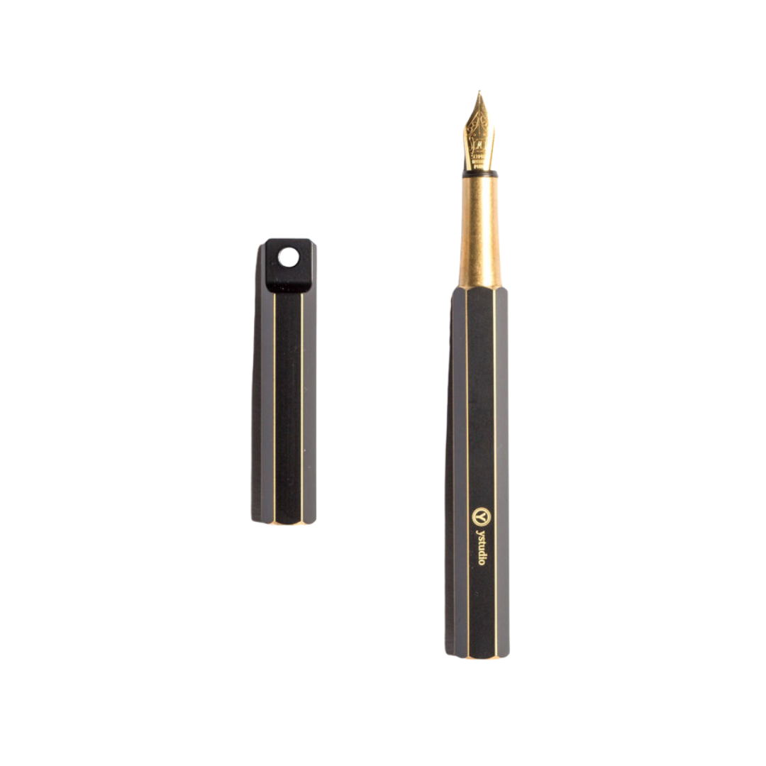 Ystudio Brassing Portable Fountain Pen Fine — Ystudio fountain pen — precision nib writing instrument, at Cityluxe Singapore stationery store