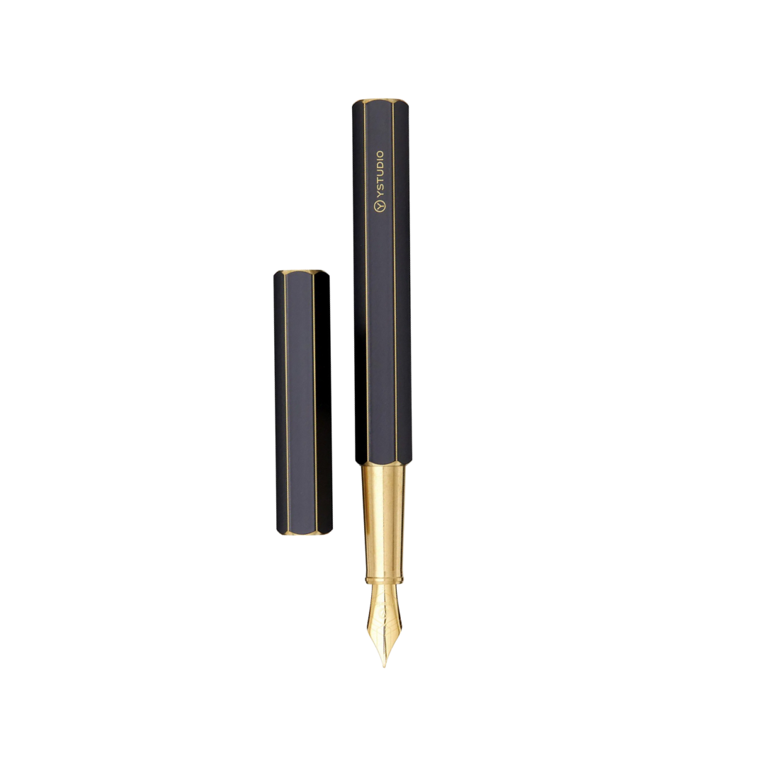 Ystudio Classic Revolve Fountain Pen Black — Ystudio fountain pen — precision nib writing instrument, at Cityluxe Singapore stationery store