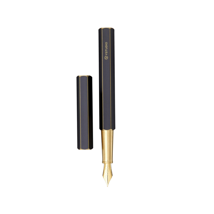Ystudio Classic Revolve Fountain Pen Black — Ystudio fountain pen — precision nib writing instrument, at Cityluxe Singapore stationery store