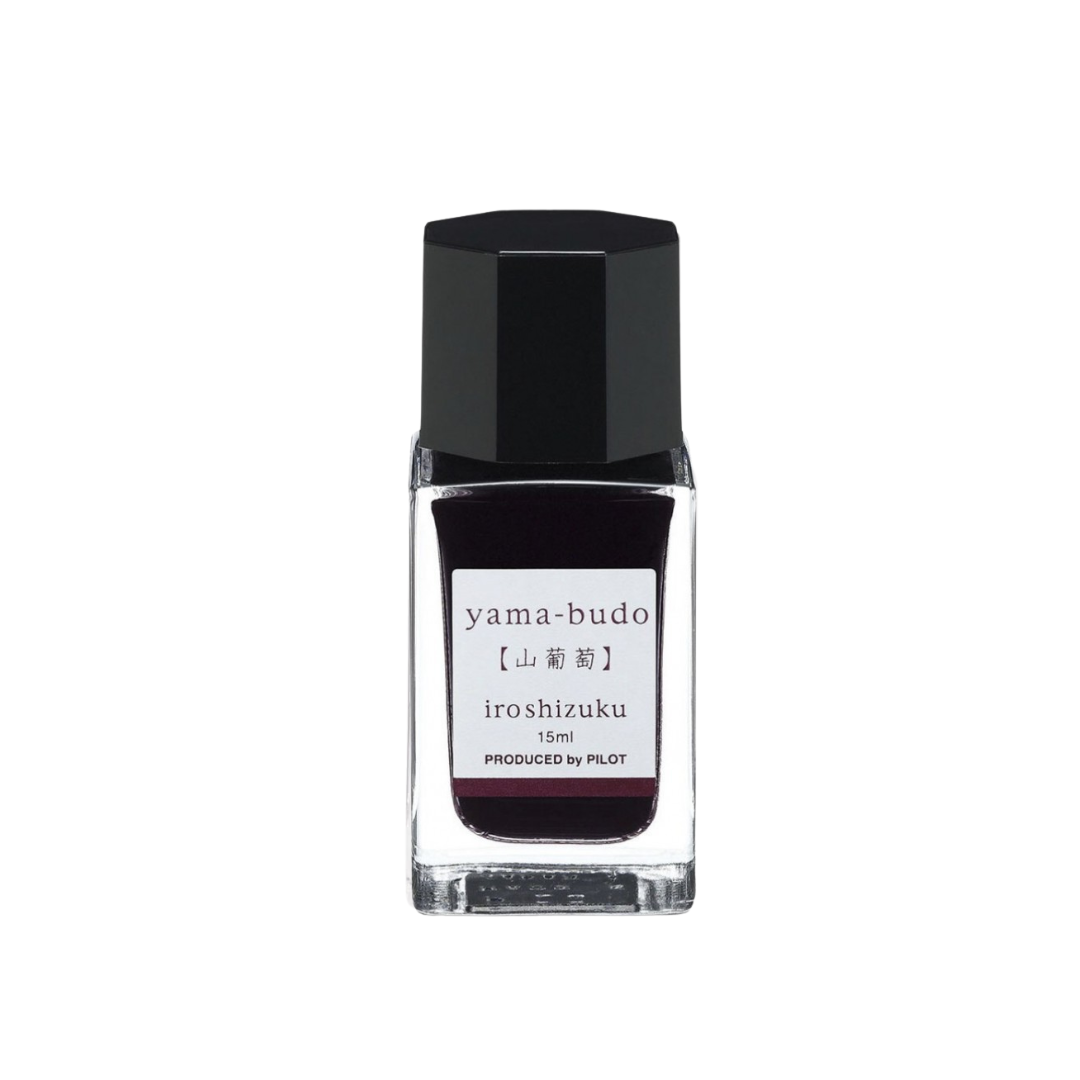 Pilot Iroshizuku 15ml Ink Bottle - Yama-budo (Purple Magenta) — bottle at angle