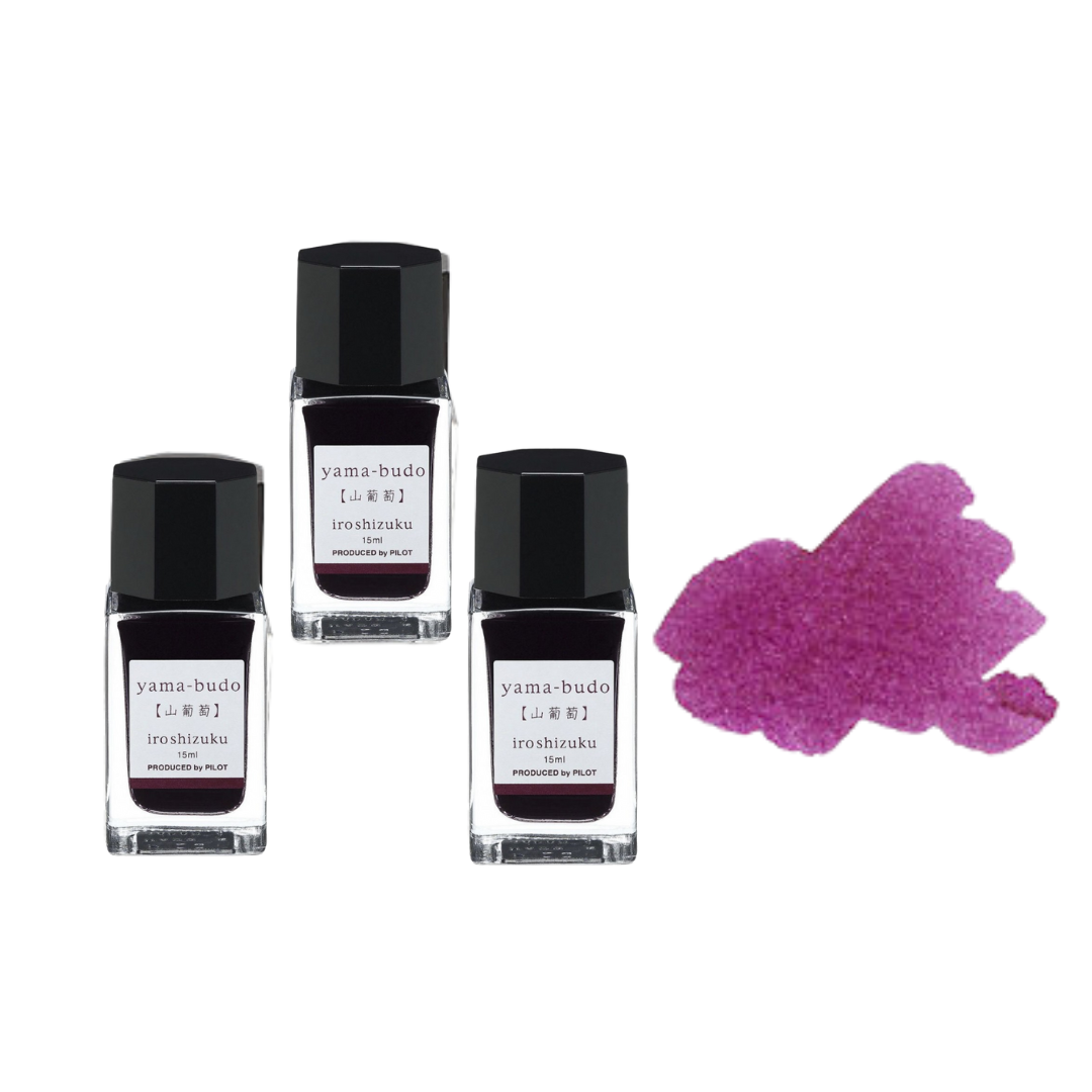 Pilot Iroshizuku 15ml Ink Bottle - Yama-budo (Purple Magenta) — colour swatch on paper