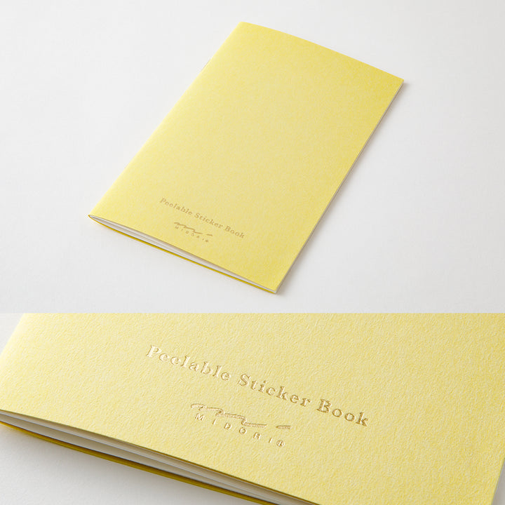Midori Sticker Book with Pocket - Yellow — close-up