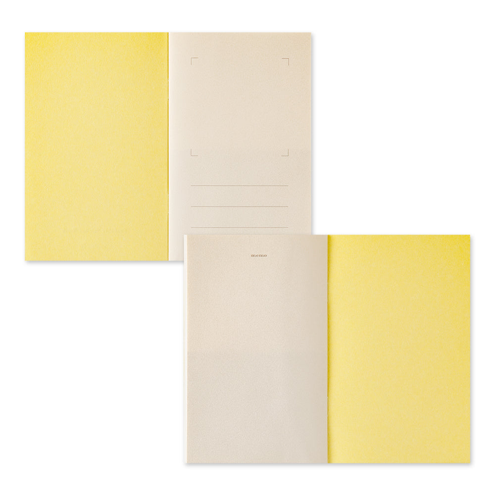 Midori Sticker Book with Pocket - Yellow — side view
