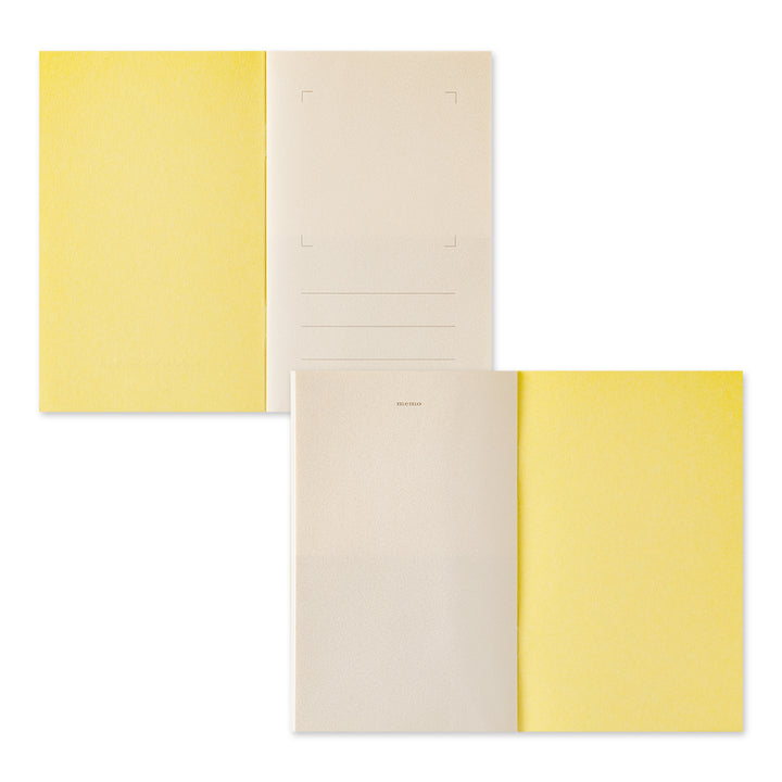 Midori Sticker Book with Pocket - Yellow — side view