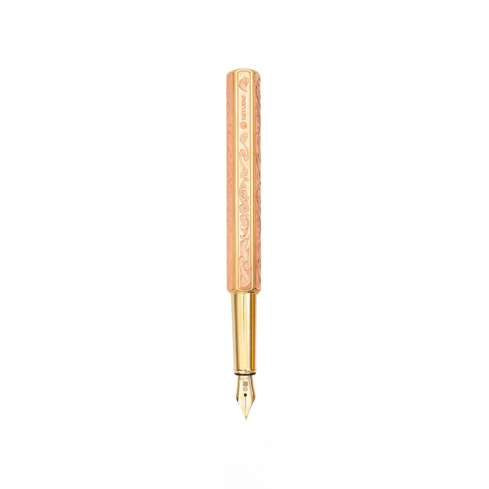 Ystudio Classic Renaissance Kazari Kanagu Fountain Pen - Dragon [Pre-Order] — uncapped with cap posted