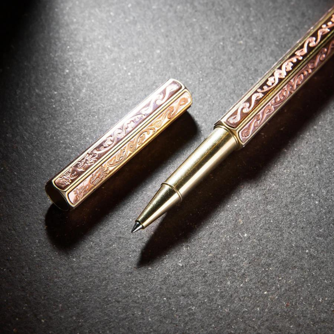 Ystudio Classic Renaissance Kazari Kanagu Rollerball Pen - Dragon [Pre-Order] — engraving example