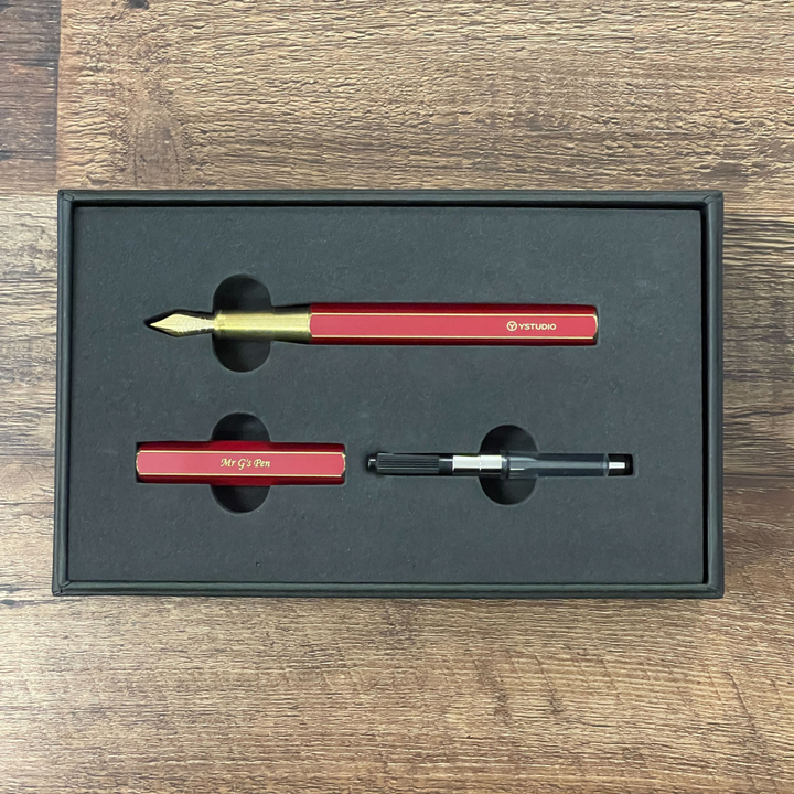 Ystudio Classic Revolve Fountain Pen Red — Ystudio fountain pen — precision nib writing instrument, at Cityluxe Singapore stationery store