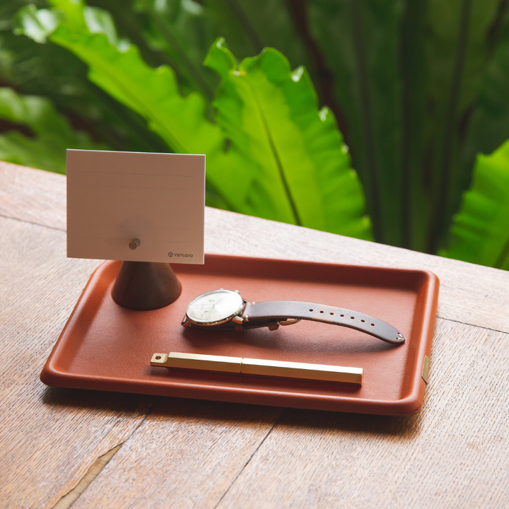 Ystudio Classic Revolve Portable Fountain Pen - Brass — flat lay