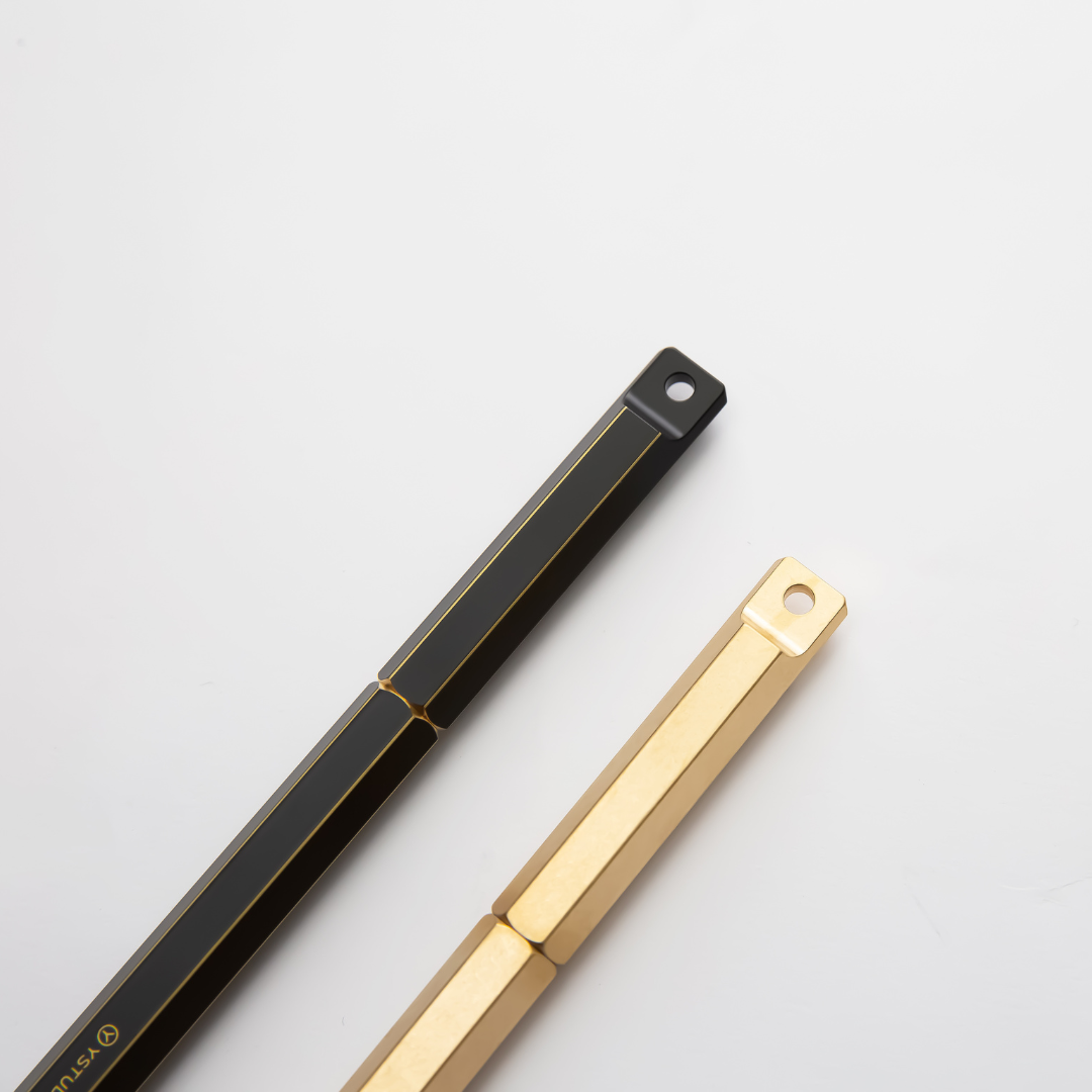 Ystudio Classic Revolve Portable Fountain Pen - Brassing — flat lay