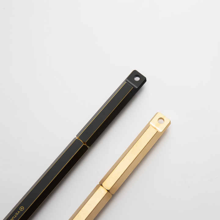 Ystudio Classic Revolve Portable Fountain Pen - Brassing — flat lay