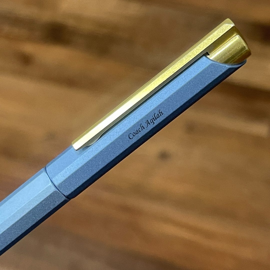 Ystudio Glamour Evolve-Bihex Rollerball Pen Blue Gin — Ystudio rollerball pen — fluid gel ink writing instrument, at Cityluxe Singapore