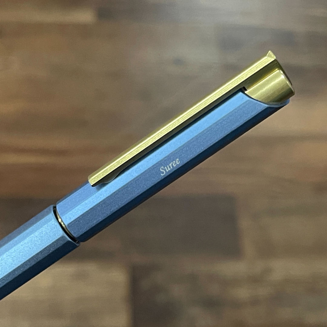 Ystudio Glamour Evolve-Bihex Rollerball Pen Blue Gin — Ystudio rollerball pen — fluid gel ink writing instrument, at Cityluxe Singapore