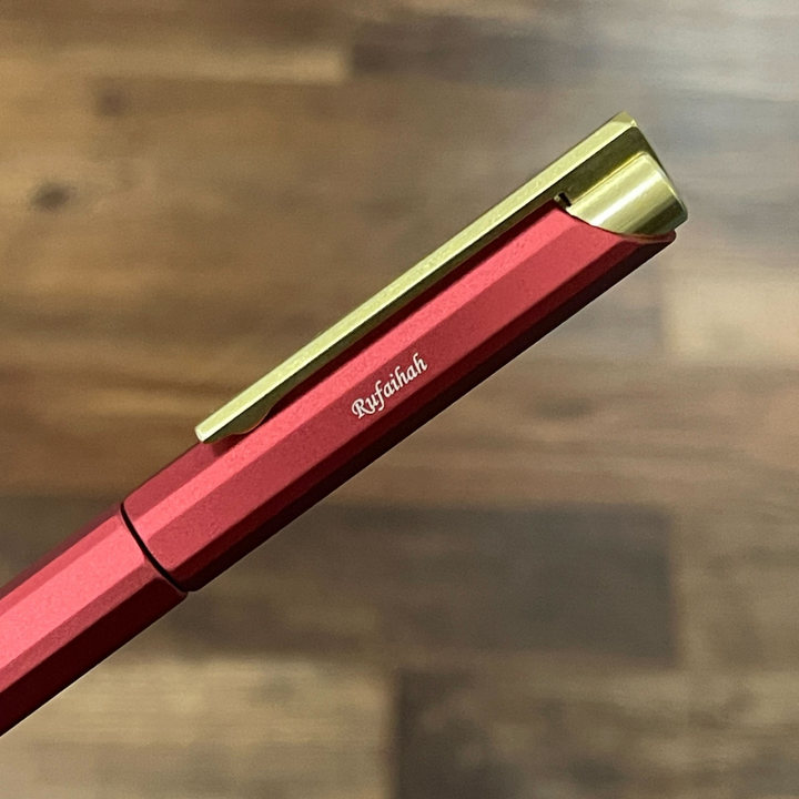 Ystudio Glamour Evolve-Bihex Rollerball Pen Marsala — Ystudio rollerball pen — fluid gel ink writing instrument, at Cityluxe Singapore