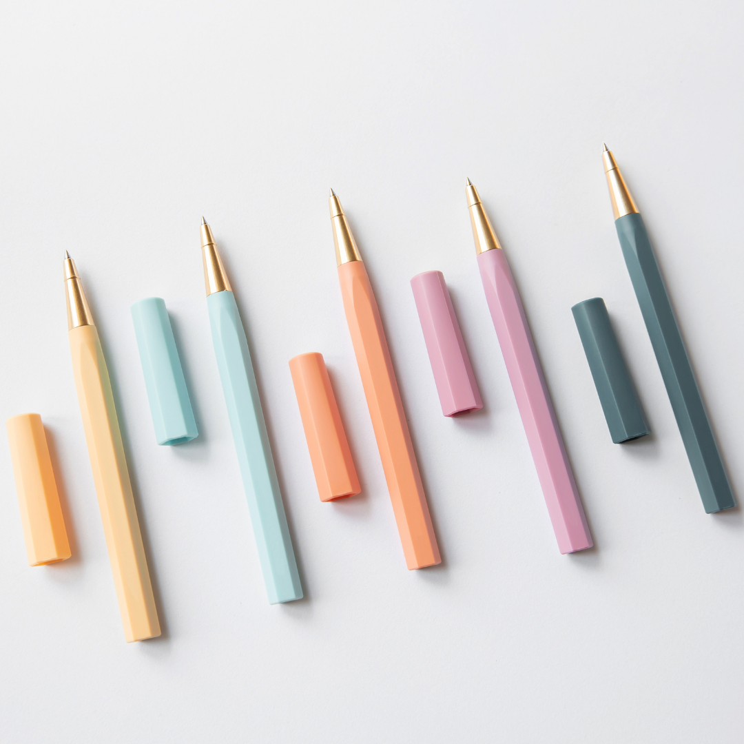 Ystudio Glamour Evolve-Ocean Sustainable Rollerball Pen - Sea Indigo — flat lay