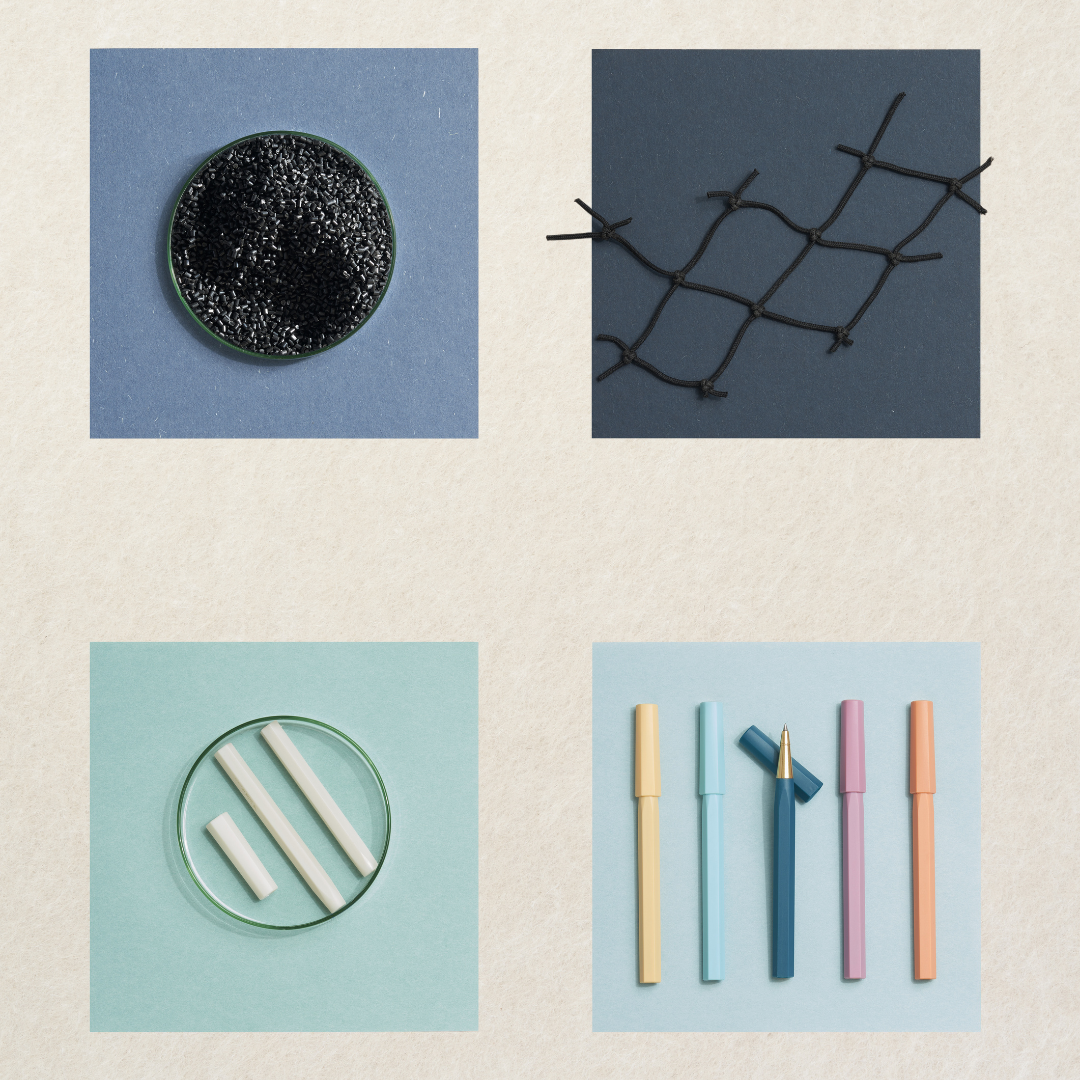 Ystudio Glamour Evolve-Ocean Sustainable Rollerball Pen - Sea Indigo — flat lay