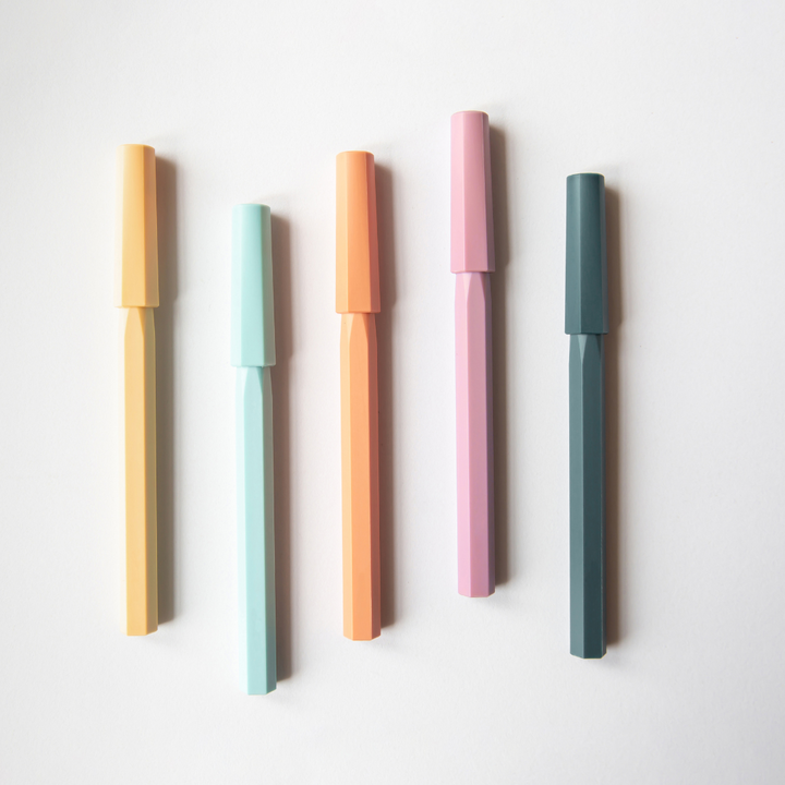 Ystudio Glamour Evolve-Ocean Sustainable Rollerball Pen - Evening Purple — barrel detail