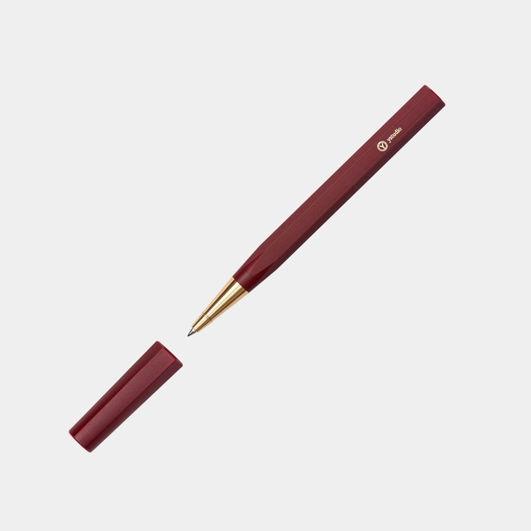 Ystudio Resin Rollerball Pen Red — Ystudio rollerball pen — fluid gel ink writing instrument, at Cityluxe Singapore