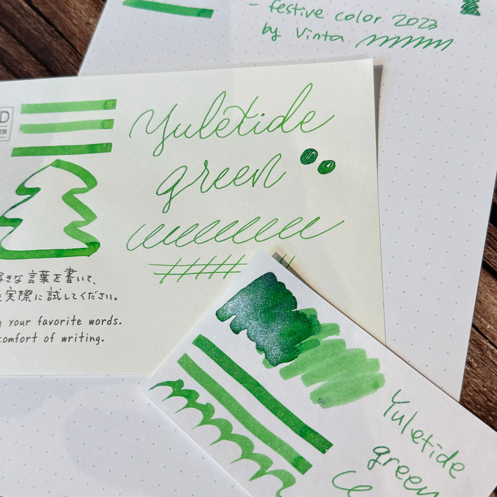 Vinta Inks Holiday Collection 30ml Bottled Ink - Yuletide Green (Buko Pandan 1854) — bottle at angle
