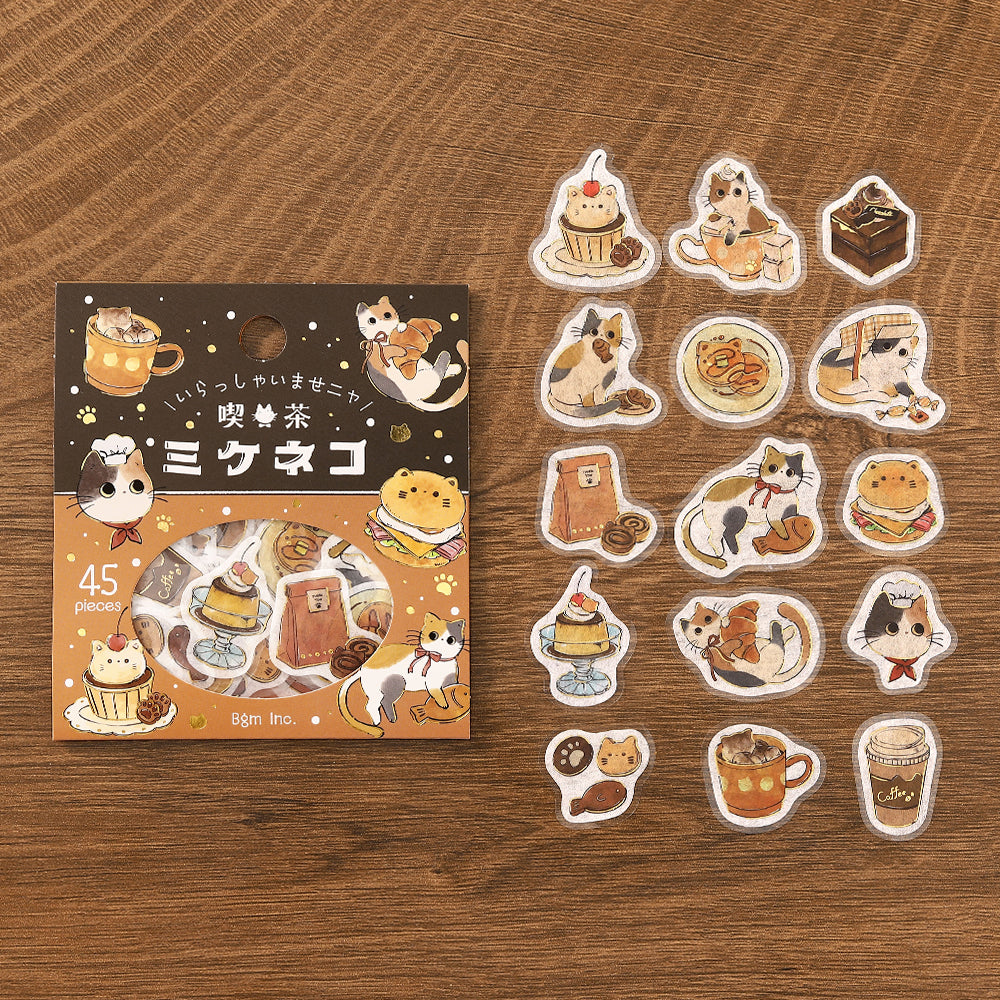 BGM Flakes Seal: Welcome Meow! - Café Mikeneko — side view