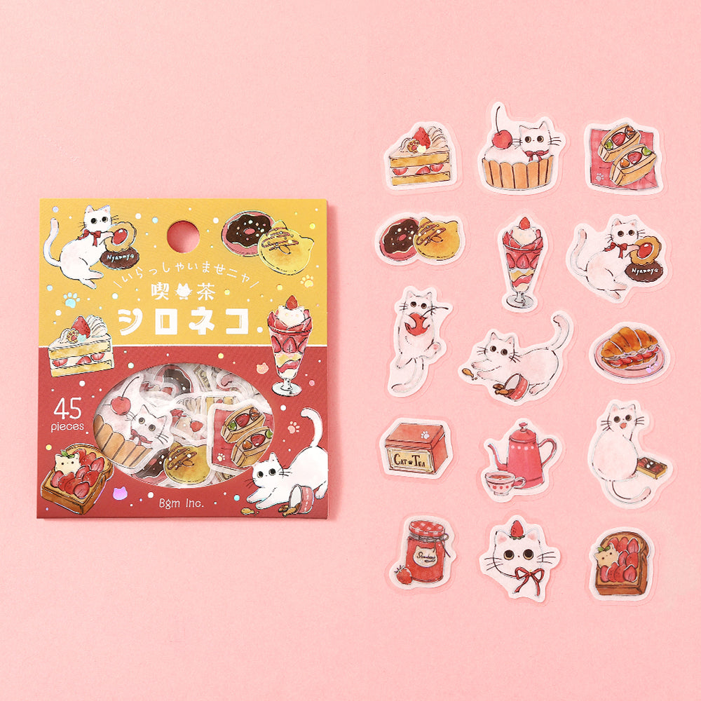 BGM Flakes Seal: Welcome Meow! - Café Shironeko — side view
