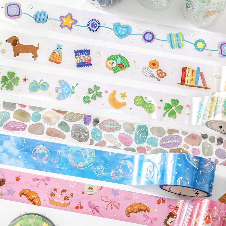 BGM Foil Stamping Clear Tape: Sky Encyclopedia - Bubble Shadow — roll side
