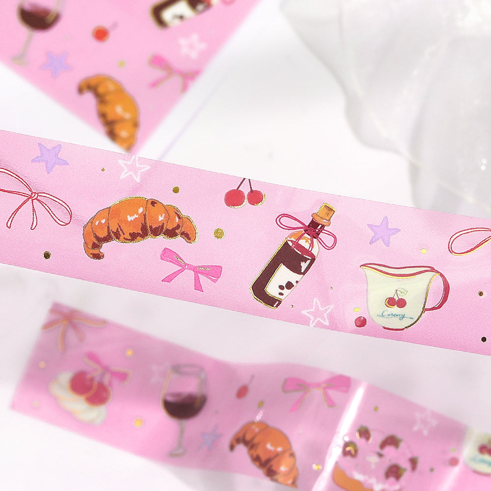 BGM Foil Stamping Clear Tape: Sweet Time — applied on surface