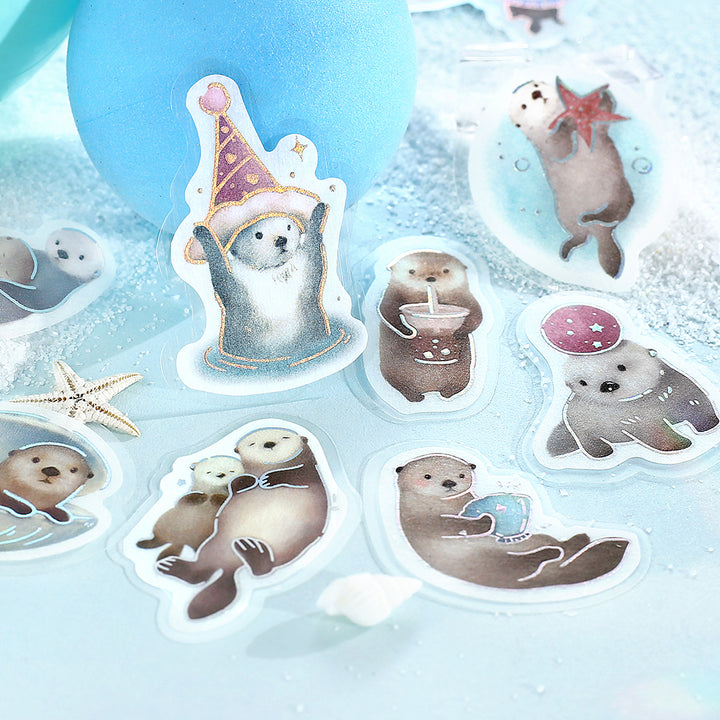 BGM Foil Stamping Flake Seal: IPPAI – Sea Otter Galore — detail view