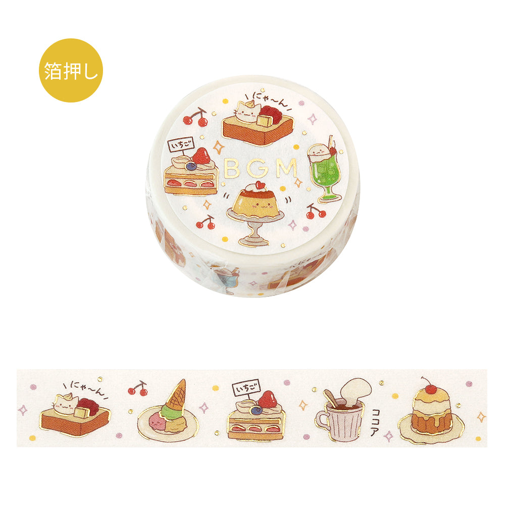 BGM Foil Stamping Masking Tape – Cafe Time — roll front