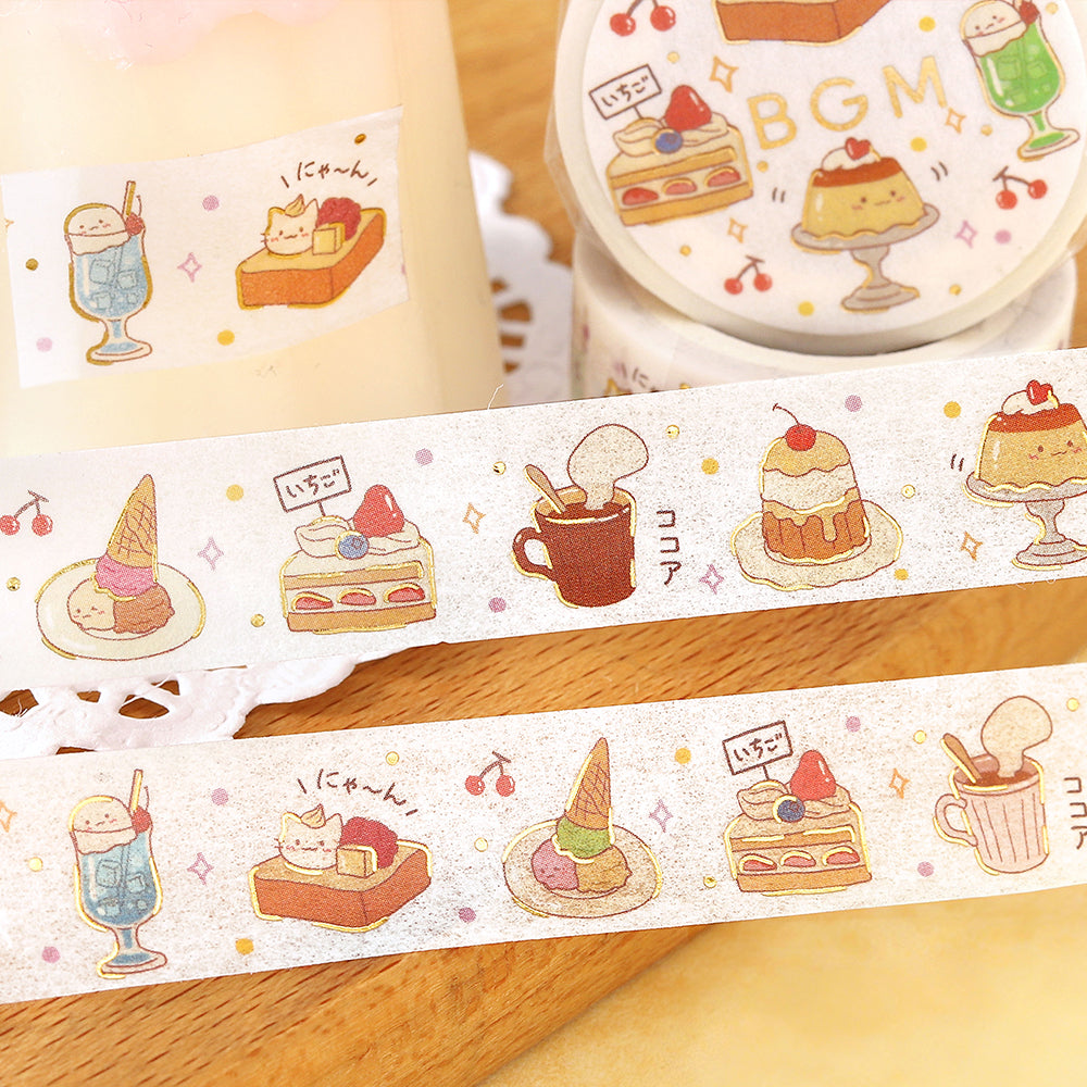 BGM Foil Stamping Masking Tape – Cafe Time — applied on surface