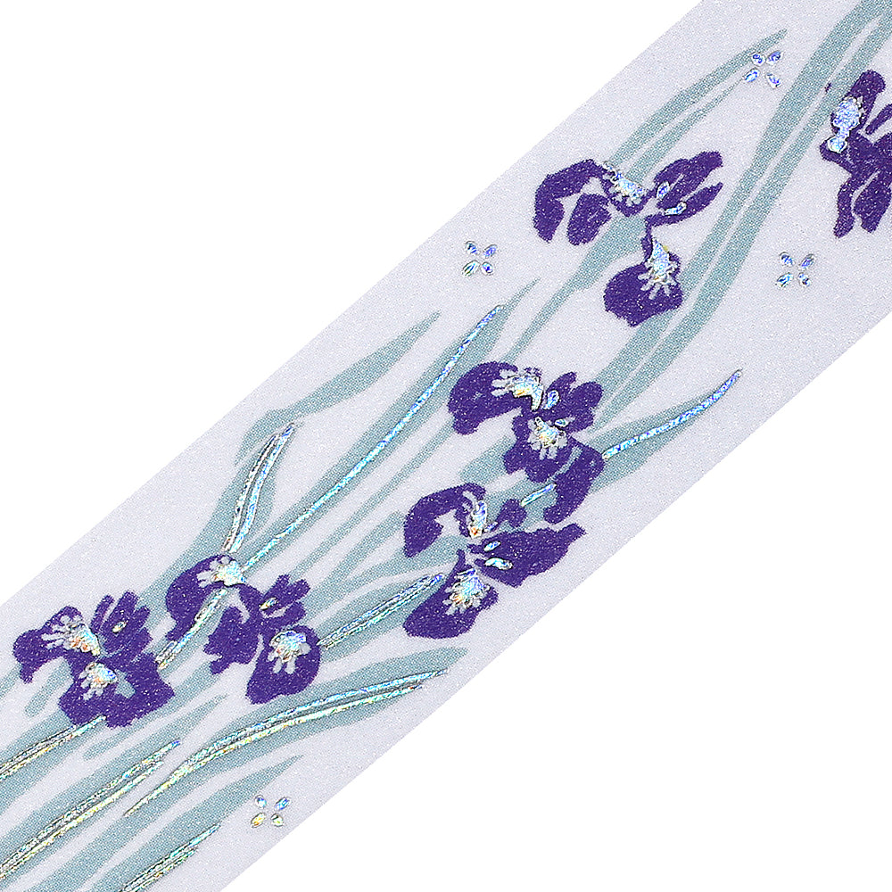 BGM Foil Stamping Masking Tape: Flower Compendium: Iris — pattern detail